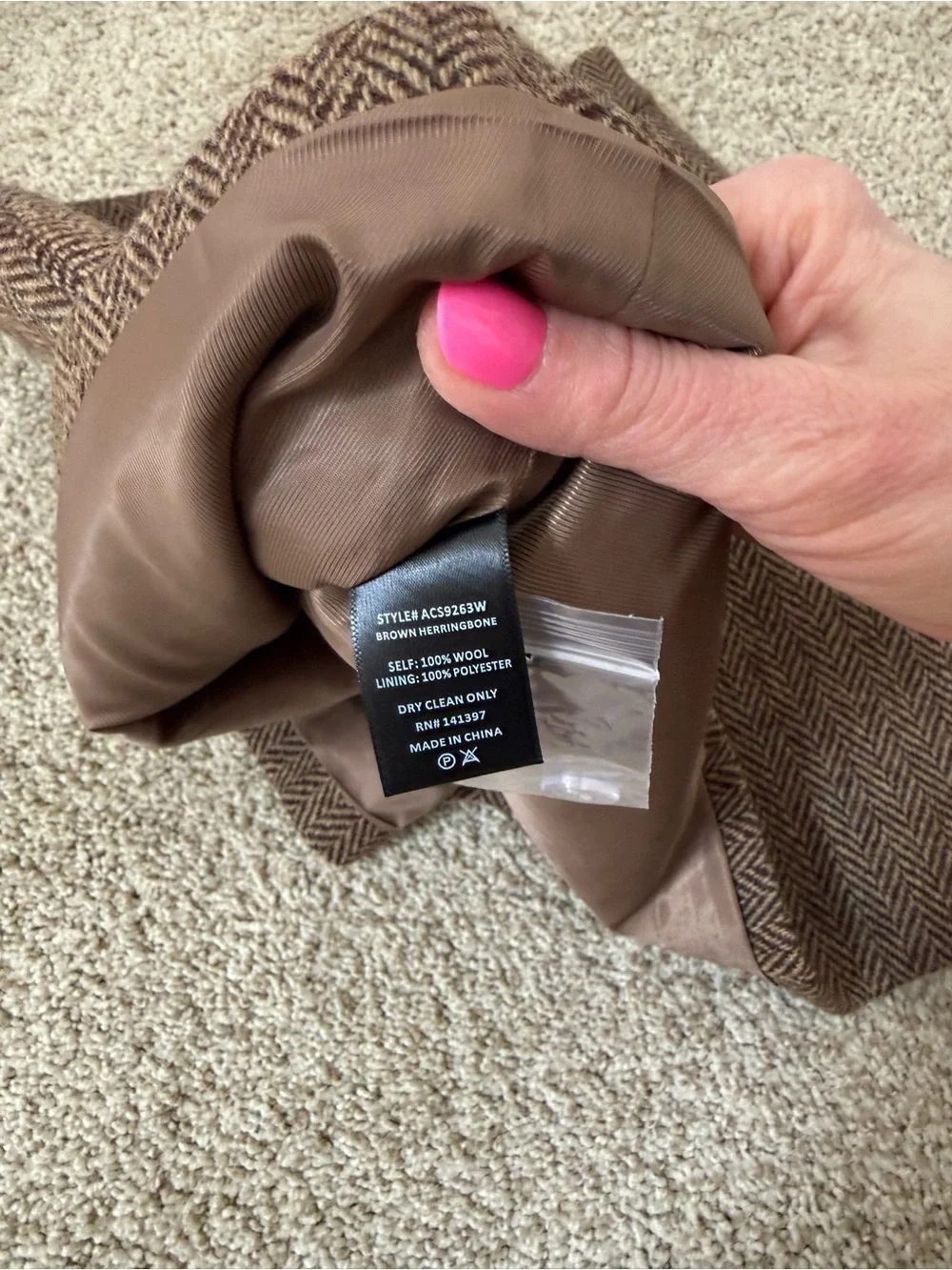 NWT ASTR The Label 100% Wool Bella Mini Skirt Brown Herringbone Size M - Picture 4 of 4
